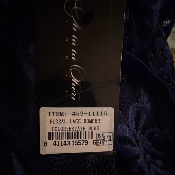 Oh La La Cheri Cortney‎ Lace Bodysuit - Estate Blue Size L/XL - Picture 8 of 10